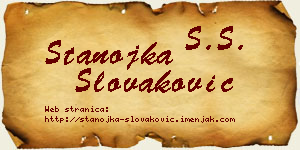 Stanojka Slovaković vizit kartica